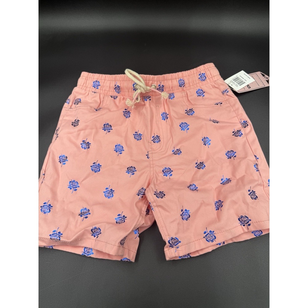 Drill Clothing Co. Pink Chino Shorts W Blue Roses Size Medium Mens NEW